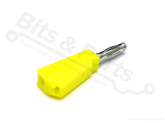 Banaanstekker/banaanplug stackable 4mm geel